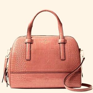 Kate Spade Rose Croc-Embossed Satchel